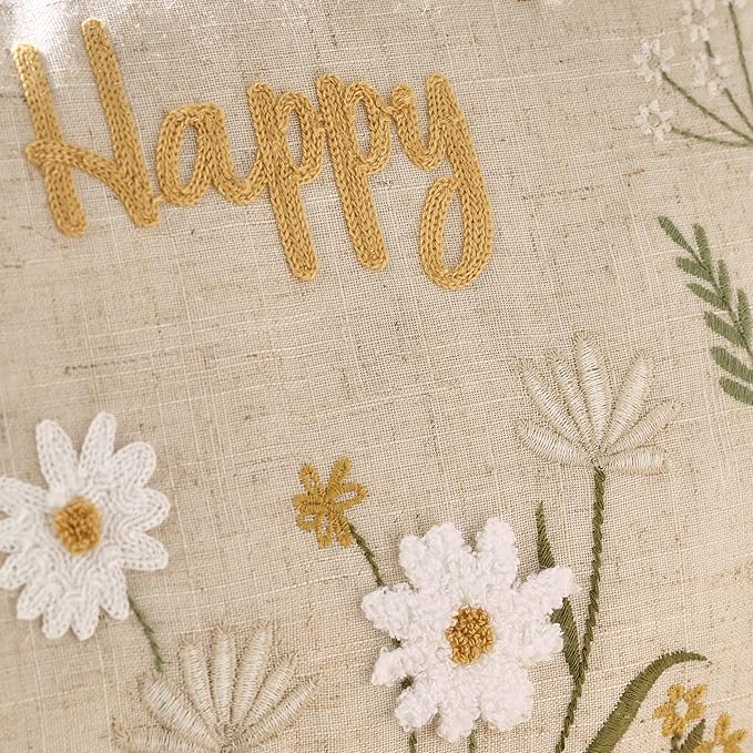 Catherine Lansfield Bee Happy Filled Cushion | Natural