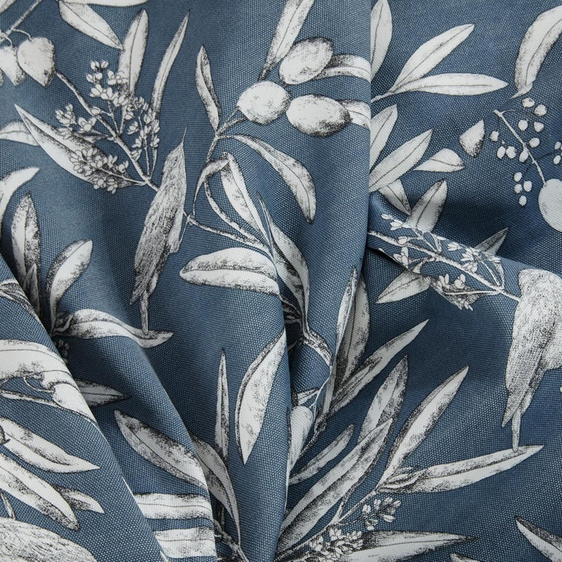 Sundor Aviary Pencil Pleat Curtains | Bluebell
