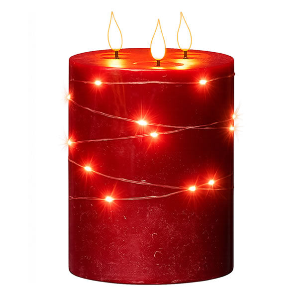Newgrange Living Mulled Wine Fragranced LED Ivory Candle 3-Wick | Red 9306