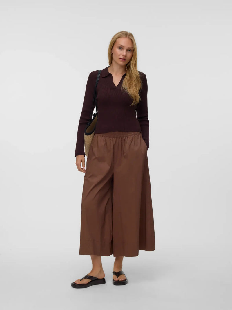 Vero Moda Friba HW Wide Pant  | Cocoa