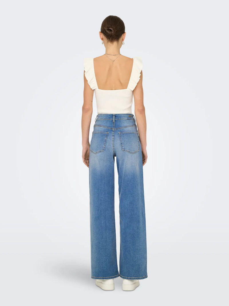 JDY Felina-Fina Wide Leg High-Waist Jeans | Light Blue Denim