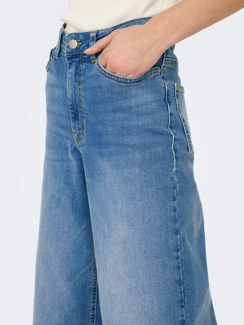 JDY Felina-Fina Wide Leg High-Waist Jeans | Light Blue Denim