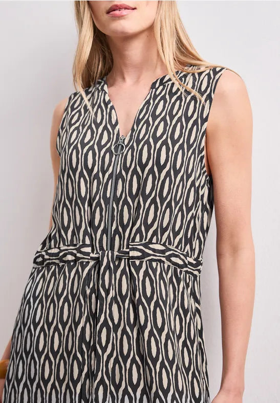 Street One Sleeveless Zip Dress  | Clay  144973
