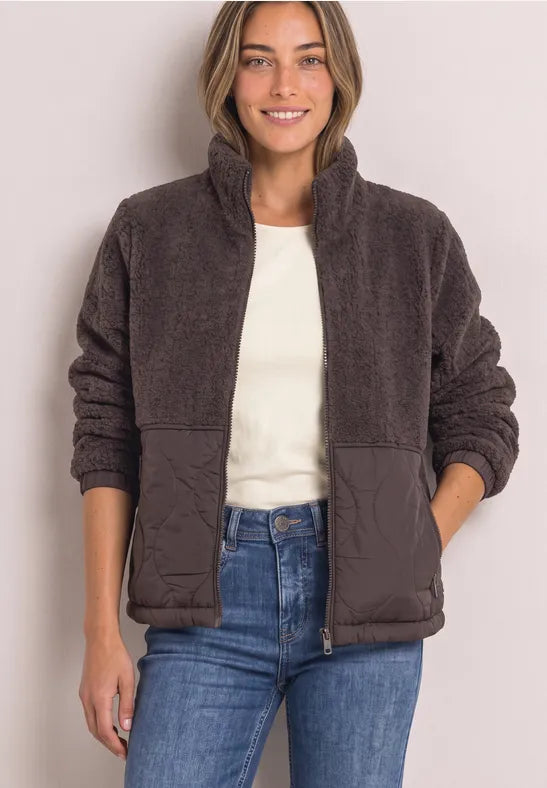 Street One Teddy Quilted Zip Jacket | Brown 202251
