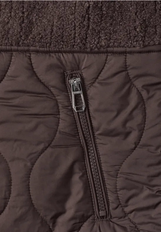 Street One Teddy Quilted Zip Jacket | Brown 202251
