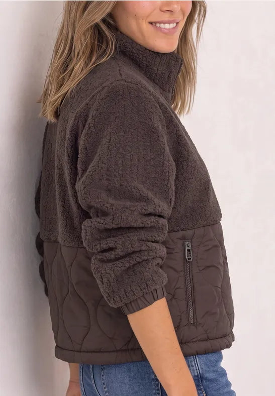 Street One Teddy Quilted Zip Jacket | Brown 202251