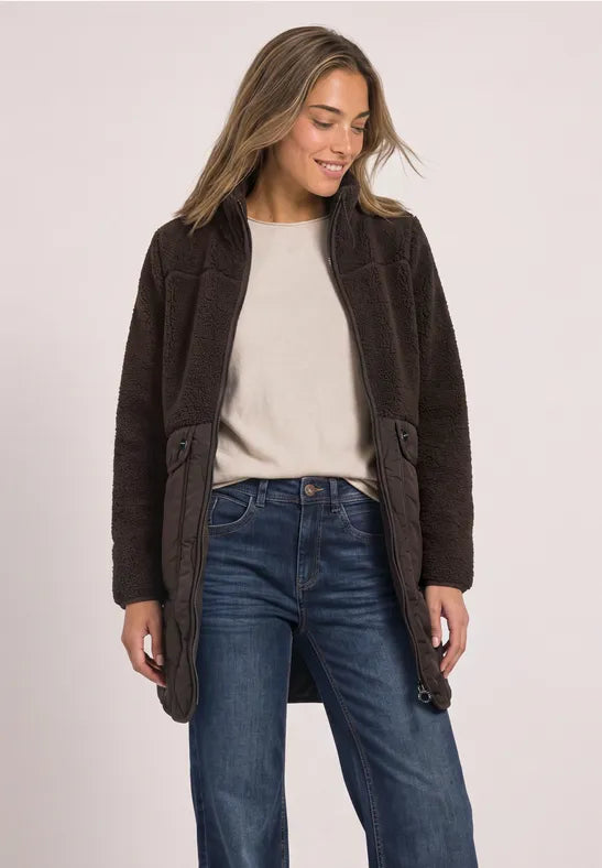 Street One Mat Mix Teddy Coat | Brown 202255