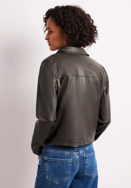 Street One Shrot PU Jacket | Espresso 213030