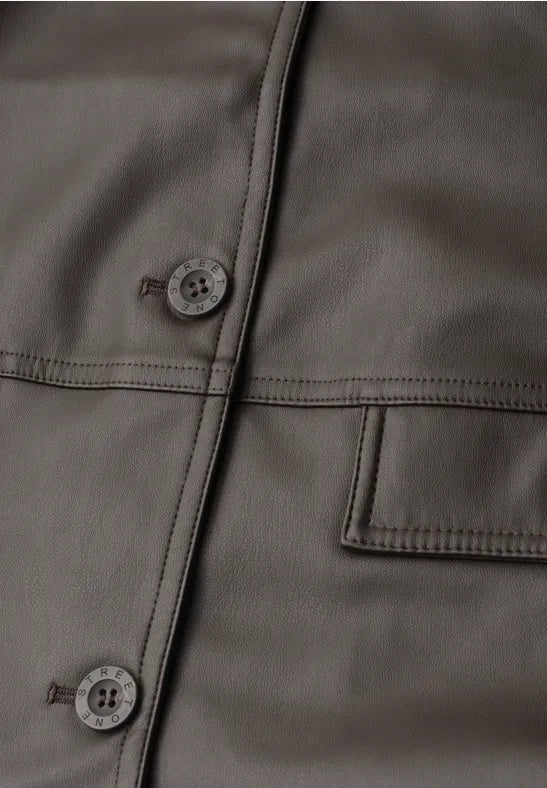 Street One Shrot PU Jacket | Espresso 213030