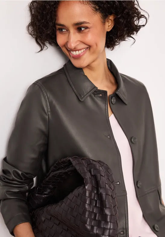 Street One Shrot PU Jacket | Espresso 213030