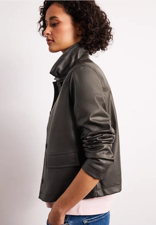 Street One Shrot PU Jacket | Espresso 213030