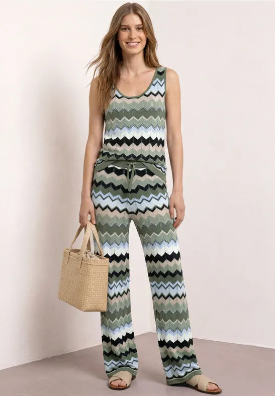 Street One Zigzag Top | Green 303871