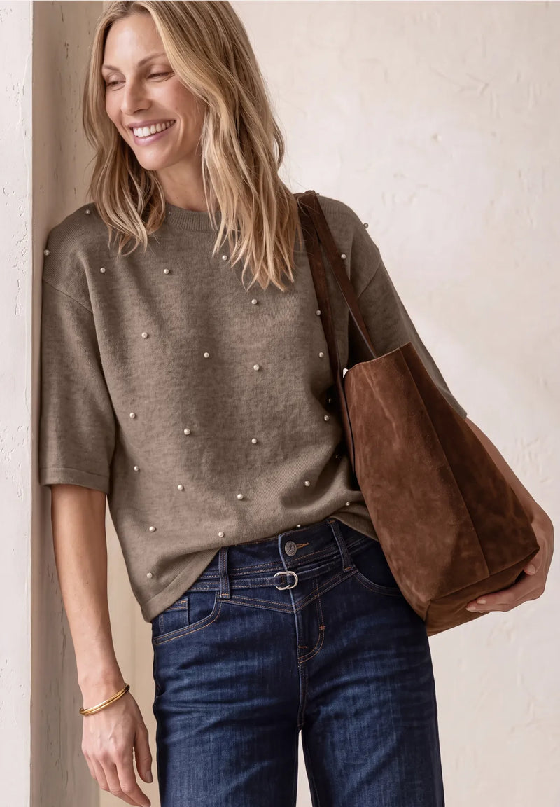 Street One 3/4 Sleeve Sweater | Amber 304054