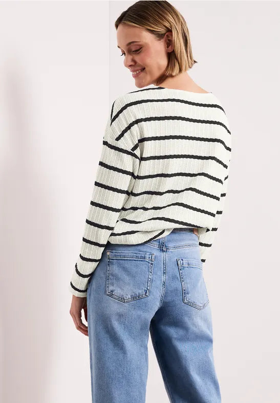 Street One Knit Look Shirt | Shadow Navy 324785