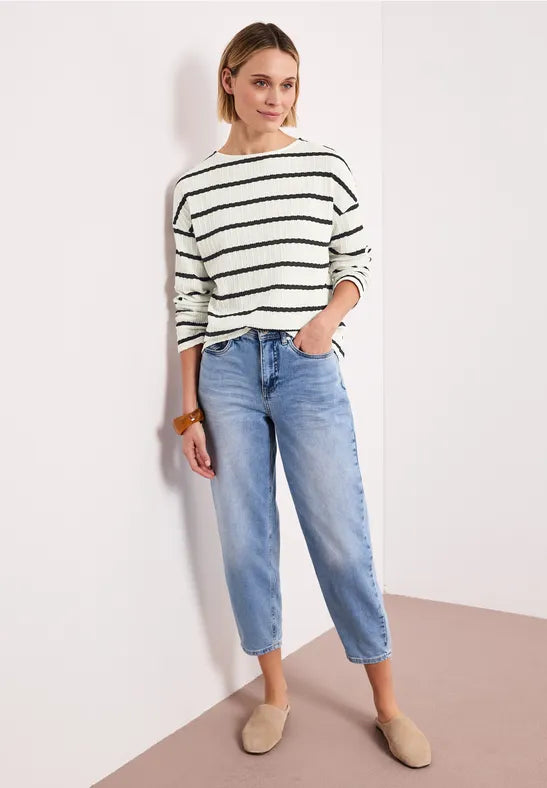 Street One Knit Look Shirt | Shadow Navy 324785