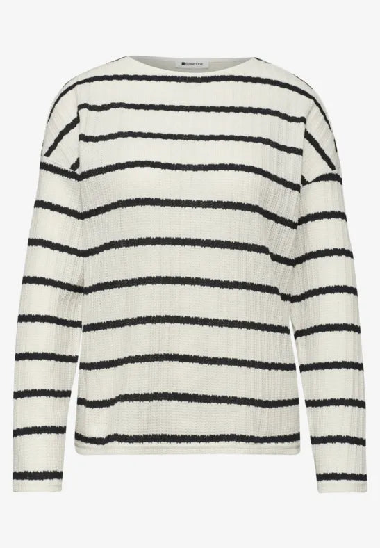 Street One Knit Look Shirt | Shadow Navy 324785