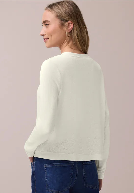 Street One Nette Summer Knit Jacket | Offwhite 324788