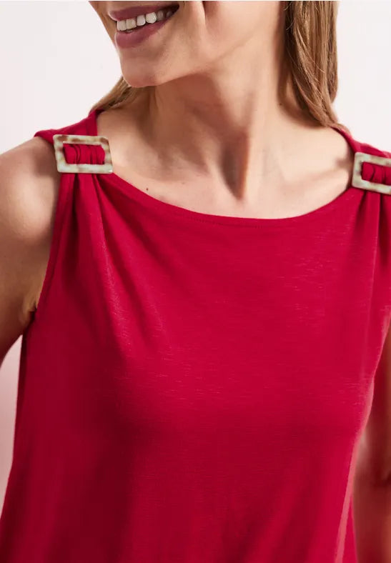 Street One Slub Jersey Top | Red 325242