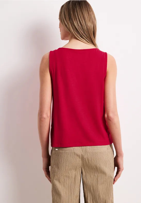 Street One Slub Jersey Top | Red 325242