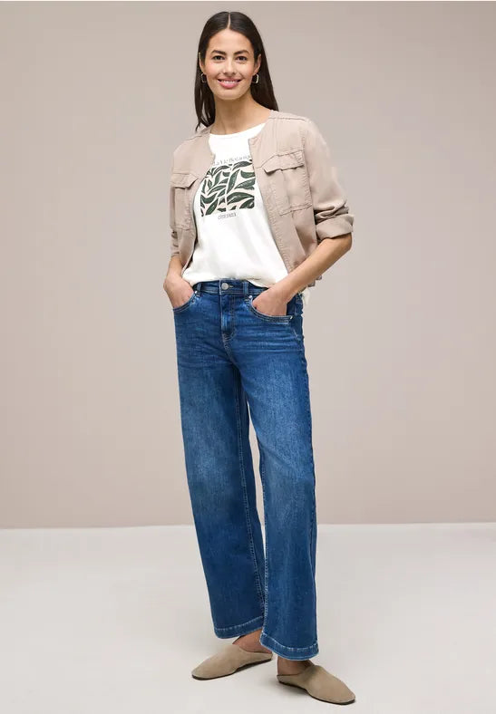 Street One Leaf Artwork Shirt | Offwhite 325311