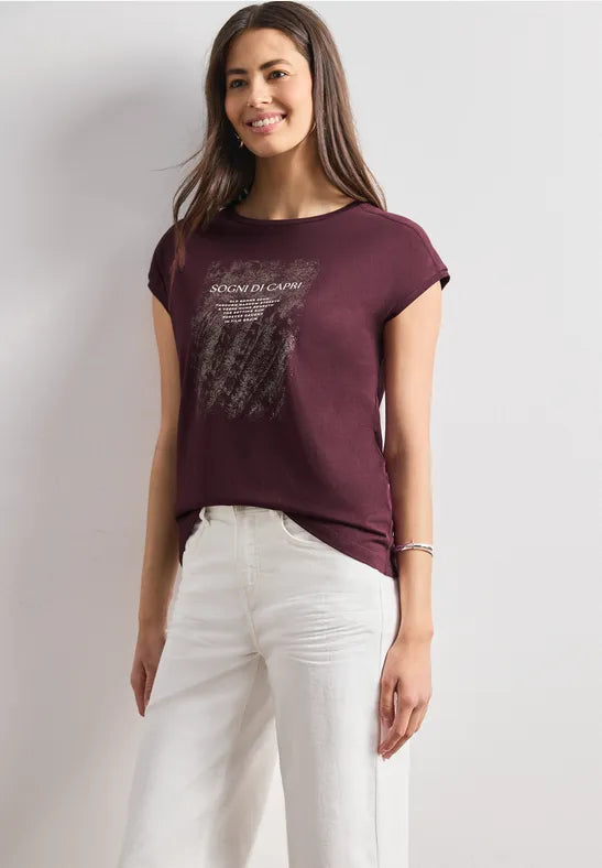 Street One Shirt With Pearl Artwork | Rouge 325469