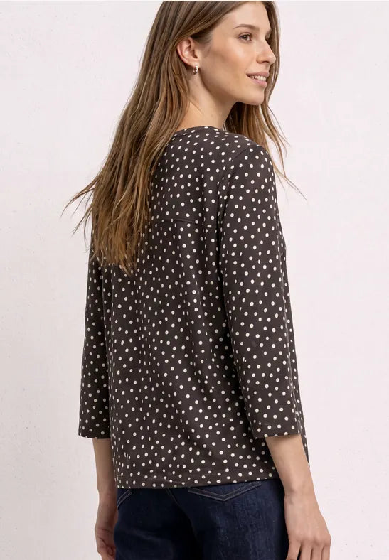 Street One Printed Jersey Shirt | Coffee 325621
