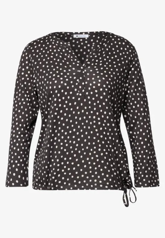 Street One Printed Jersey Shirt | Coffee 325621