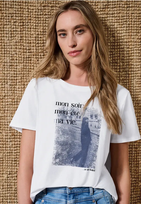 Street One Jersey Print T-Shirt | White 325632