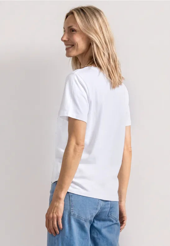 Street One Jersey Print T-Shirt | White 325632