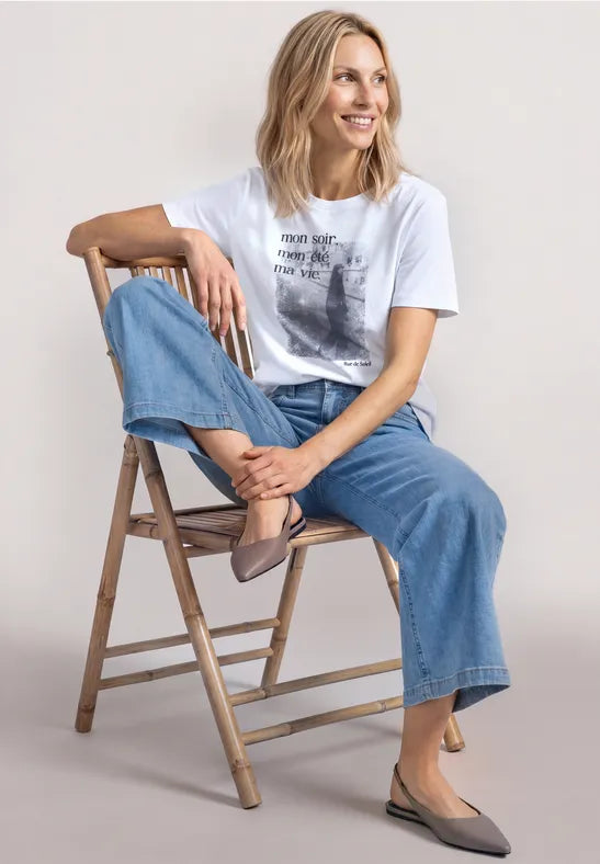 Street One Jersey Print T-Shirt | White 325632