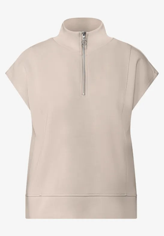 Street One Sleeveless Zip Turtleneck Top | Clay 325711