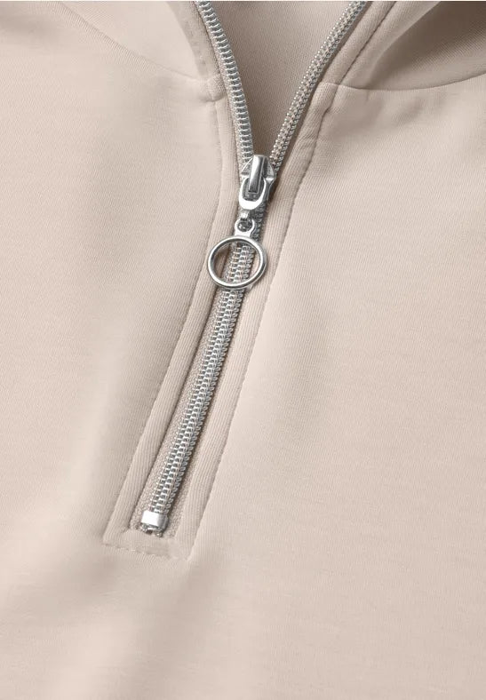 Street One Sleeveless Zip Turtleneck Top | Clay 325711