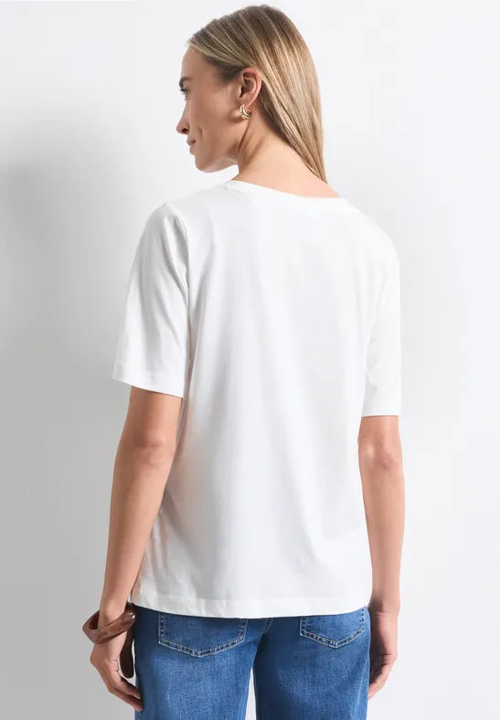 Street One Jersey Photo Print T-Shirt | Offwhite 325718