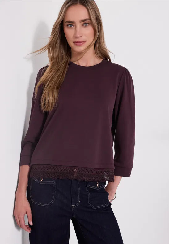 Street One Lace Bottom Top | Rouge 325841