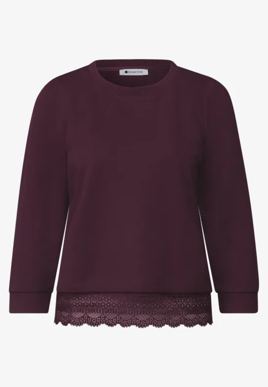 Street One Lace Bottom Top | Rouge 325841