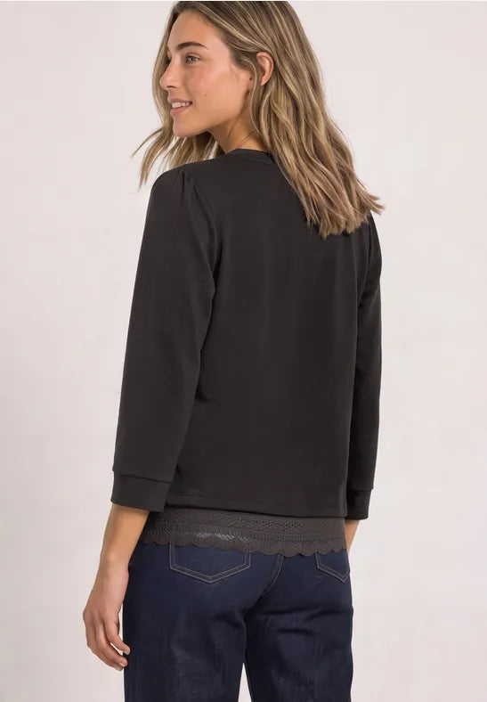 Street One Lace Bottom Top | Coffee 325841