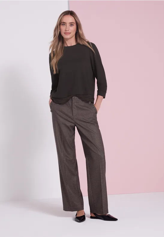 Street One Lace Bottom Top | Coffee 325841