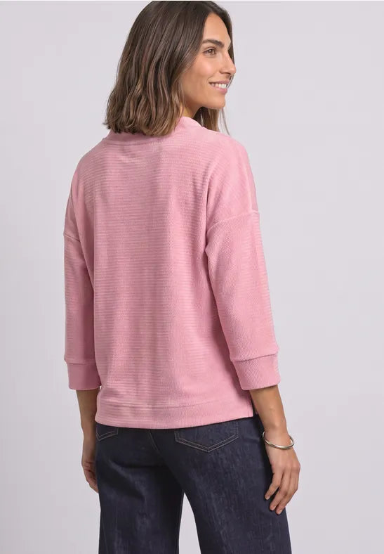 Street One Cozy Style String Collar Top | Blush 325847