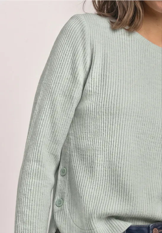 Street One Rib Button Top | Green 326057