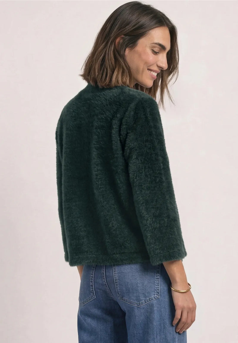 Street One Fluffy Sweater | Dark Green 326058