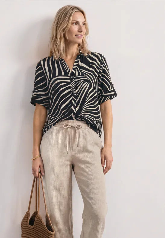 Street One Collar Blouse | Black 346736