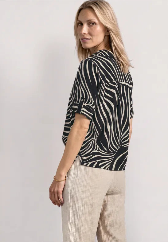 Street One Collar Blouse | Black 346736