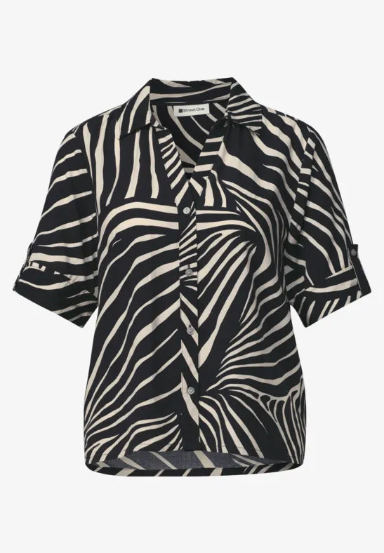 Street One Collar Blouse | Black 346736