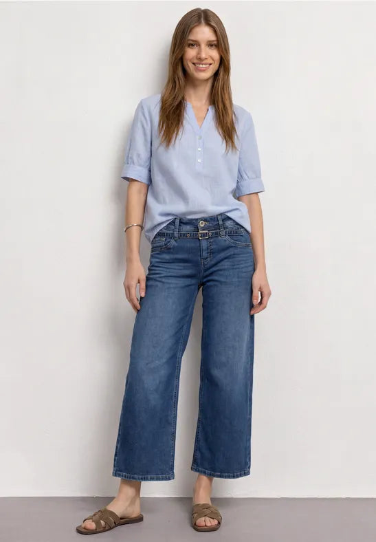 Street One Splitnck Blouse | Blue 346810