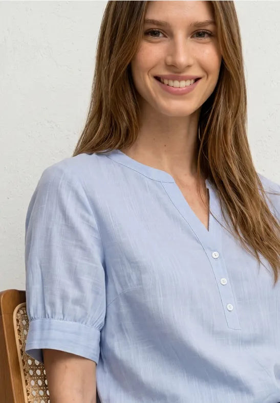 Street One Splitnck Blouse | Blue 346810
