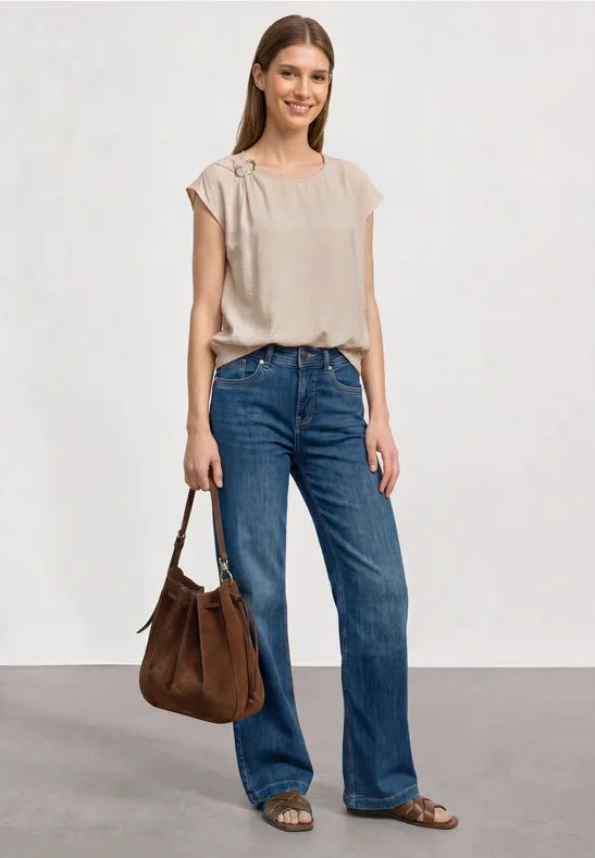 Street One Shimmer Buckle Blouse | Clay 346815