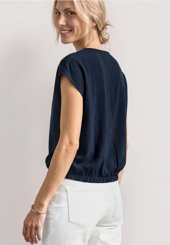 Street One Shimmer Buckle Blouse | Dark Blue 346815
