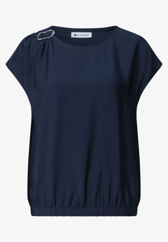 Street One Shimmer Buckle Blouse | Dark Blue 346815