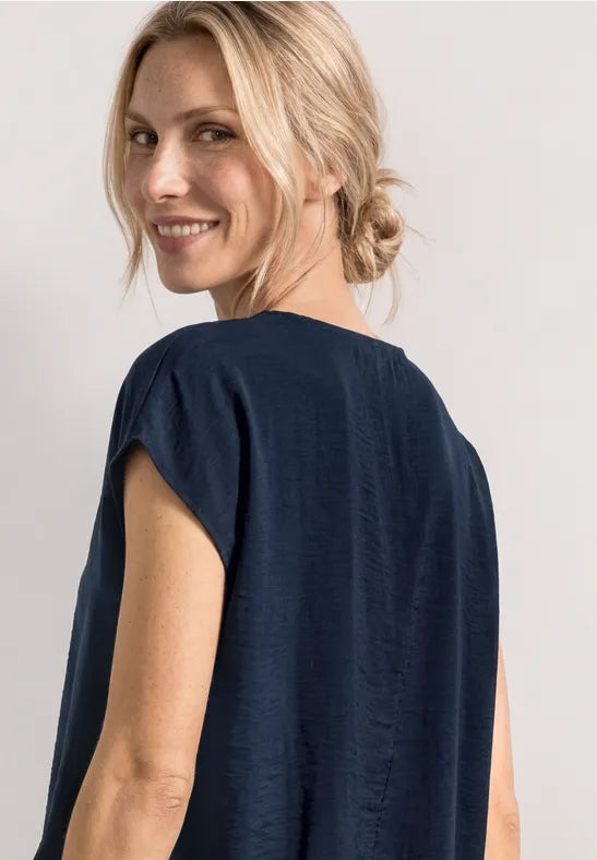 Street One Shimmer Buckle Blouse | Dark Blue 346815