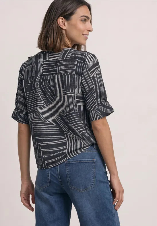 Street One Graphic Tunic Blouse | Dark Blue 346817